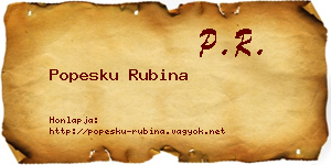 Popesku Rubina névjegykártya